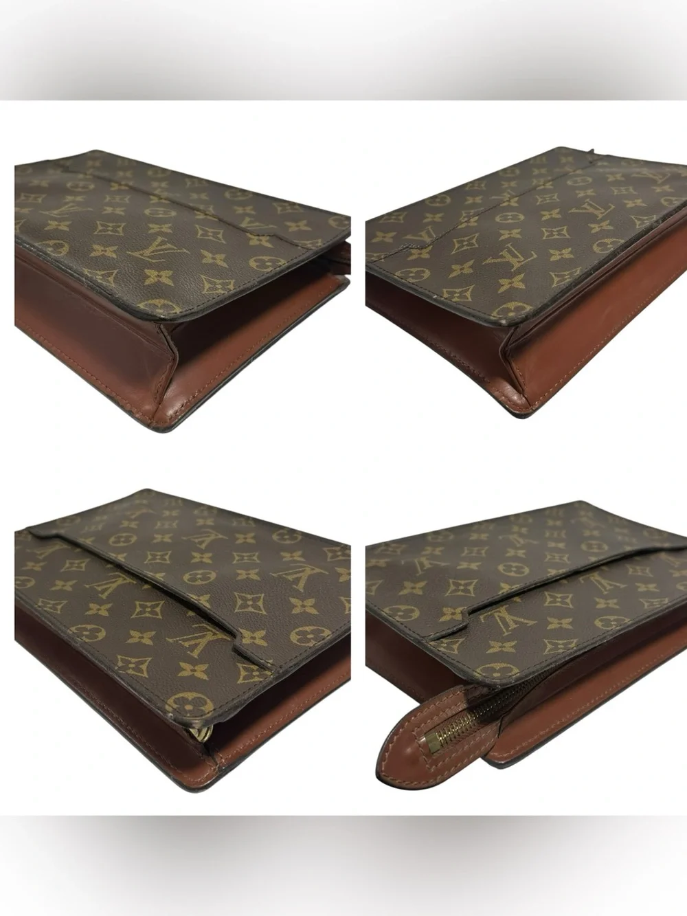 Louis Vuitton 1989 Monogram Leather Vintage Pochette Homme Clutch Bag